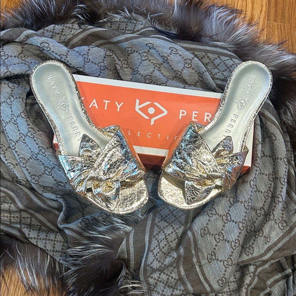Katy Perry Collections Metallic Gold Mules